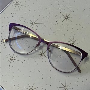 Chic Purple Metal Cat Eye Frames